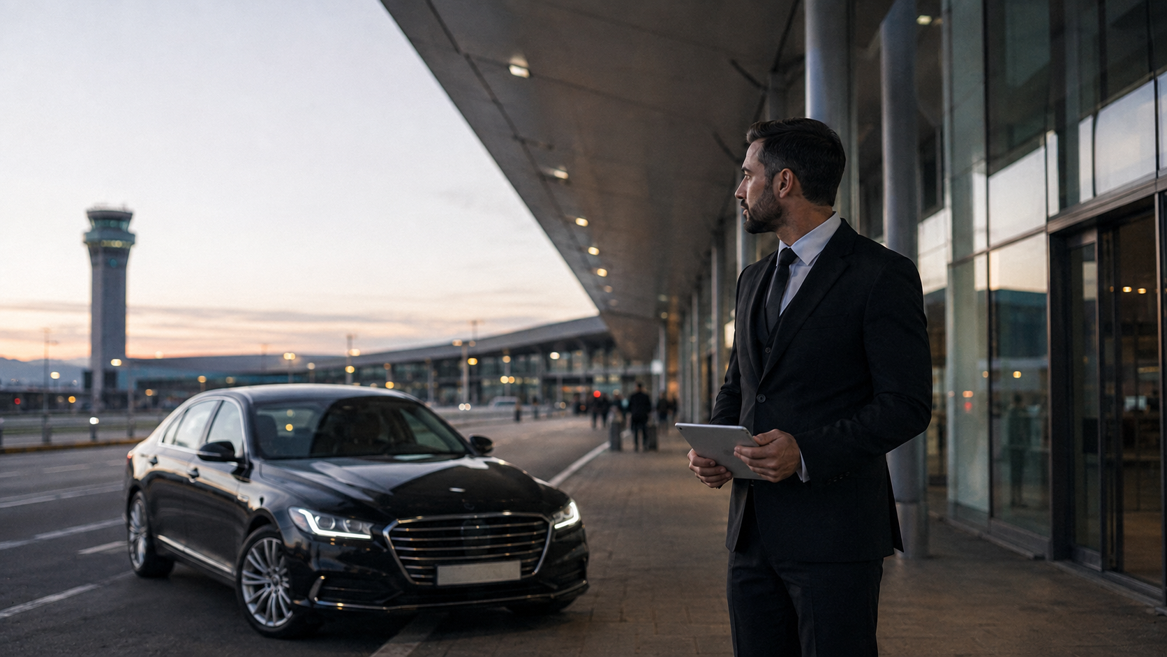 Chauffeur in attesa all'aeroporto