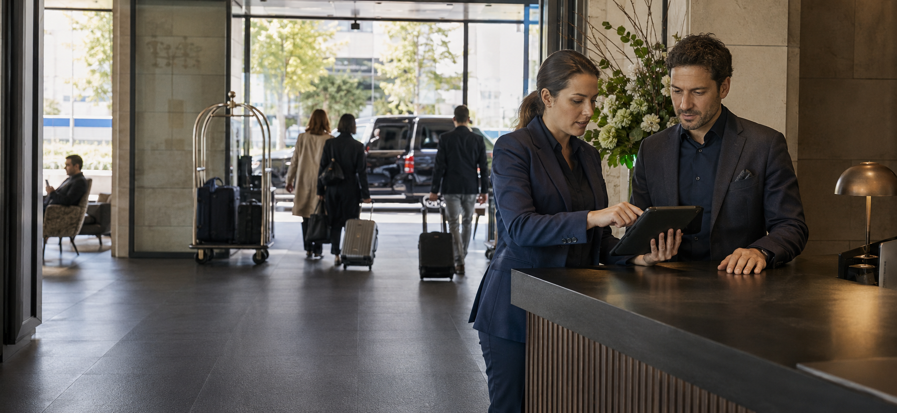 Coordinamento degli arrivi presso un hotel